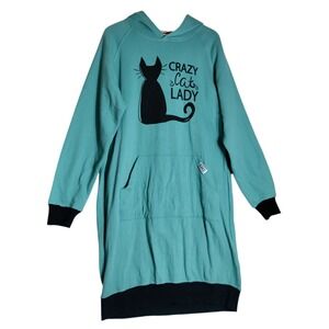 Lazy One Crazy Cat Lady Long  Hoodie Woman's Size S/M NWT